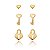 Trio Locked Heart Folheado a Ouro 18K - Imagem 1