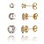 Trio Ponto De Luz Cristal Folheado a Ouro 18K - Imagem 1
