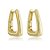 Brinco Argola Quadrangular Lisa Folheado a Ouro 18k - Imagem 1