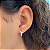 Brinco Argola Zircônias Cristais e Coração Rosa Folheado a Prata 925 - Imagem 1