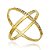 Anel X Fio Liso e Cravejado Folheado a Ouro 18k - Imagem 2