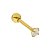 Piercing ponto de luz Zircônia 6mm Folheado a Ouro 18k - Imagem 1