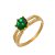Anel Aliança Cravejada Zircônia Verde Grande Folheado a Ouro 18k - Imagem 2