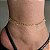 Tornozeleira Correntinha Pingentes Zircônia Cristal Folheado a Ouro 18K - Imagem 1