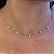 Choker Bolinha e Zircônias Retangulares Cristal Folheado a Ouro 18K - Imagem 1