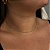 Colar Choker Coração Vazado Folheado a Ouro 18k - Imagem 1
