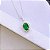 Colar Oval Verde com Borda Cravejada Folheado a Prata 925 - Imagem 1