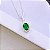 Colar Oval Verde com Borda Cravejada Folheado a Prata 925 - Imagem 1