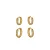 Duo de Argolas Cravejadas Retas Folheado a Ouro 18K - Imagem 1