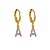 Brinco Argola Letra Cravejado Folheado a Ouro 18K - Imagem 1
