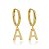 Brinco Argola Letra Lisa Folheado a Ouro 18K - Imagem 1