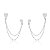 Brinco Pérola Dupla Correntinha Folheado a Prata 925 - Imagem 1