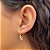 Brinco de Argola com 3 Pingentes de Navete Cristal Folheado a Ouro 18k - Imagem 1