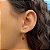 Brinco de Argola com Pingente Gota Rosa Folheado a Ouro 18k - Imagem 1