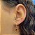 Brinco de Argola com Pingente Gota Zircônia Rosa Borda Folheado a Ouro 18k - Imagem 1