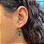 Brinco de Argola Duplo Gotas Verdes Folheado a Ouro 18k - Imagem 1