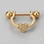 Piercing Meia Argola Helix Aro Granitado Coração Cravejado Folheado a Ouro 18k - Imagem 2