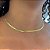 Colar Choker Fita Heringbone Folheado a Ouro 18k - Imagem 1