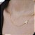 Colar Inicial Corrente Retangular Folheado a Ouro 18k - Imagem 1
