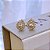 Brinco de Gota Dupla Borda Cravejada e Zirconia Cristal Folheado a ouro 18K - Imagem 1