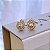 Brinco de Gota Dupla Borda Cravejada e Zirconia Cristal Folheado a ouro 18K - Imagem 1