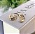 Brinco Oval Fios Lisos e Fios Cravejados Ondulados Folheado a ouro 18K - Imagem 1