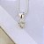 Colar de Coração com Borda Cravejada e Zirconia Cristal Centro Folheado a prata 925 - Imagem 1