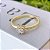 Anel Flor com Borda Cravejada e Zirconia Cristal Pequena Central Folheado a ouro 18K - Imagem 1