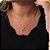 Colar de Escapulário com Coraçao Cravejado Vermelho Folheado a ouro 18K - Imagem 1