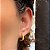 Brinco de Argola Hexagonal Lisa G Folheado a ouro 18K - Imagem 1