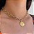 Choker Pingente Espírito Santo Folheado a Ouro 18K - Imagem 1