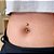 Piercing Umbigo Coração Desenhado Cravejado Folheado a ouro 18K - Imagem 2
