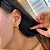 Argola Cravejada Reta G Folheado a ouro 18K - Imagem 1