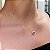 Colar Gota Zirconia Vermelha Borda Cristal Folheado a Ouro 18k - Imagem 1