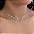 Colar Choker Rabo de Rato e Folhas Lisas Folheado a prata 925 - Imagem 1