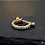 Piercing 2 em 1 Meia Argola Fio Duplo Cravejado P Folheado a Ouro 18k - Imagem 1