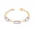 Pulseira 5 Elos Português 3 Cravejados Folheada a Ouro 18k - Imagem 1