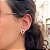 Brinco Gota Zirconia Vermelho Borda Cristal Steel - Imagem 2