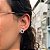 Brinco Gota Zirconia Verde Borda Cristal Steel - Imagem 3
