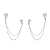Brinco Pérola Dupla Correntinha Steel - Imagem 1
