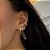 Earline Dois Furos Zircônia Retangular Cristal Folheado a ouro 18K - Imagem 1