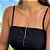Colar Gravatinha Quadrado Cristal Folheado a ouro 18K - Imagem 1
