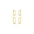 Duo Argola Lisas Retangulares Folheado a ouro 18K - Imagem 1