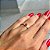 Anel Aparador Navetes e Zircônia Vermelho Folheado a ouro 18K - Imagem 1