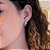 Brinco Earjacket Fio Liso e Fio Cravejado com Coração Cristal Steel - Imagem 3