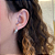 Brinco Earjacket Fio Liso e Fio Cravejado com Coração Cristal Steel - Imagem 2
