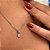 Colar de Coração com Borda Cravejada e Zirconia Cristal Centro Steel - Imagem 3