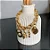 Colar choker pingentes variados Folheado a ouro 18K - Imagem 1