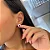 Brinco Gota Zirconia Vermelho Borda Cristal Folheado a Prata - Imagem 1