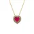 Colar Coração Rosa com Borda Cravejada - Imagem 1